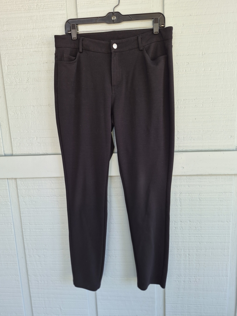 MICHAEL Michael Kors Classic  Black Slim Ponte Dress Pants Tapered Ankle Size 10 - Picture 3 of 5